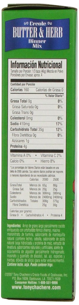 Tony Chachere's Rice Mix Butter & Herb, 7-Ounce (Pack of 6)