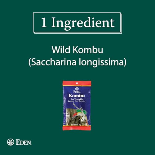 Eden Kombu, Wild Japanese Hand Harvested Sea Vegetable, for Dashi, Seaweed, 2.1 Oz