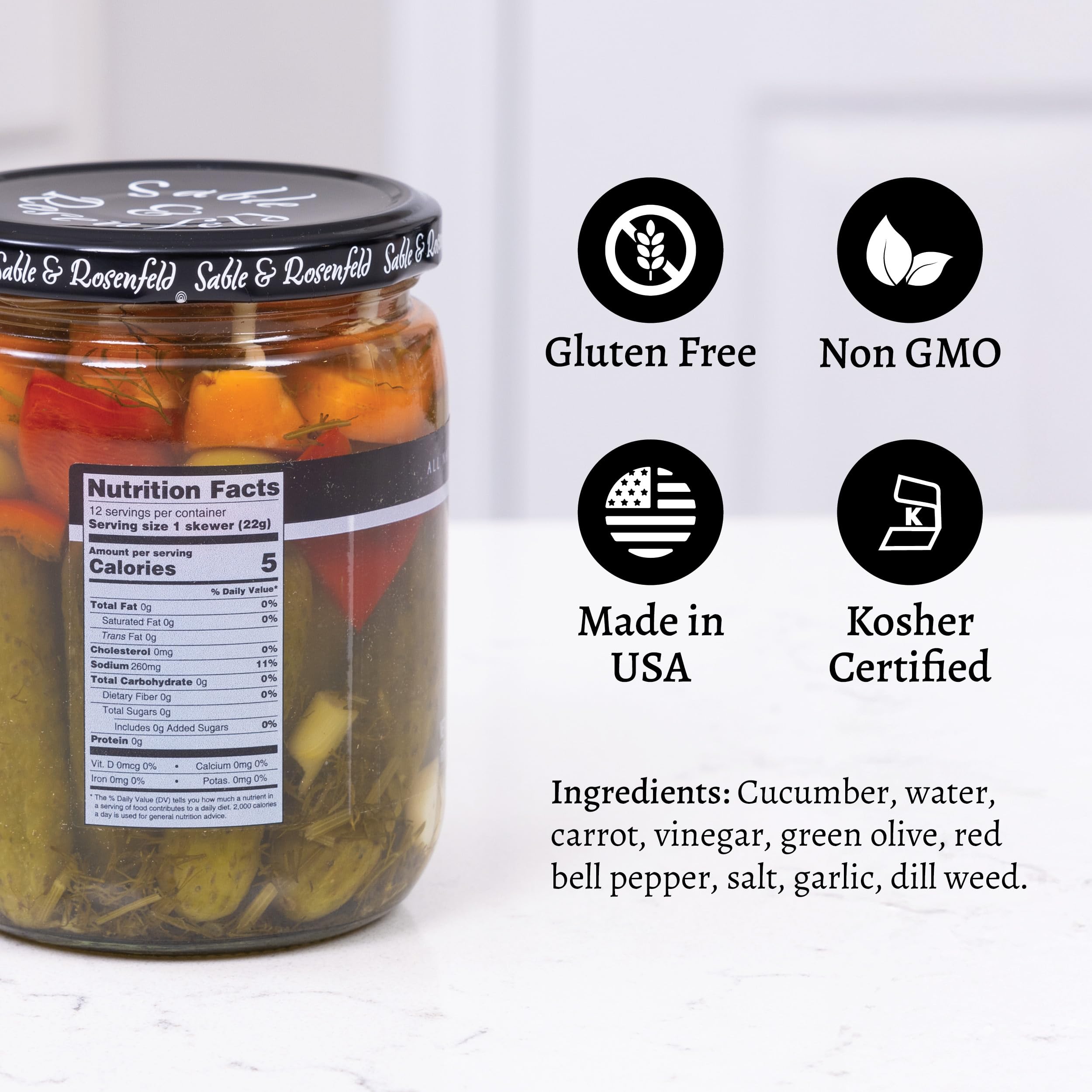 Sable and Rosenfeld Garlic and Dill Cocktail Stirrers, 16.0 Fl Oz