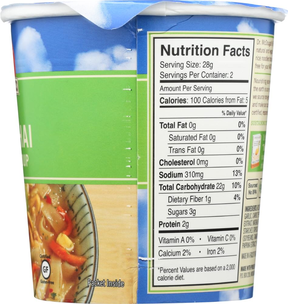 Dr. McDougall's Big Cup Vegan Soup Pad Thai Noodle -- 2 oz - 2 pc