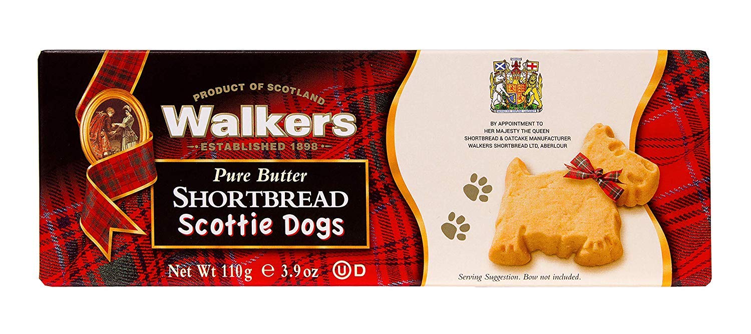 Walkers Shortbread Scottie Dog Shaped Shortbread Cookies, 3.9 Ounce Box