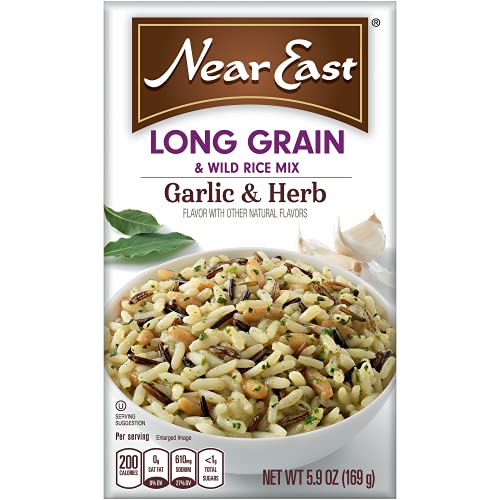 Near East Long Rain & Wild Rice Mix, Garlic & Herb, 5.9oz Boz