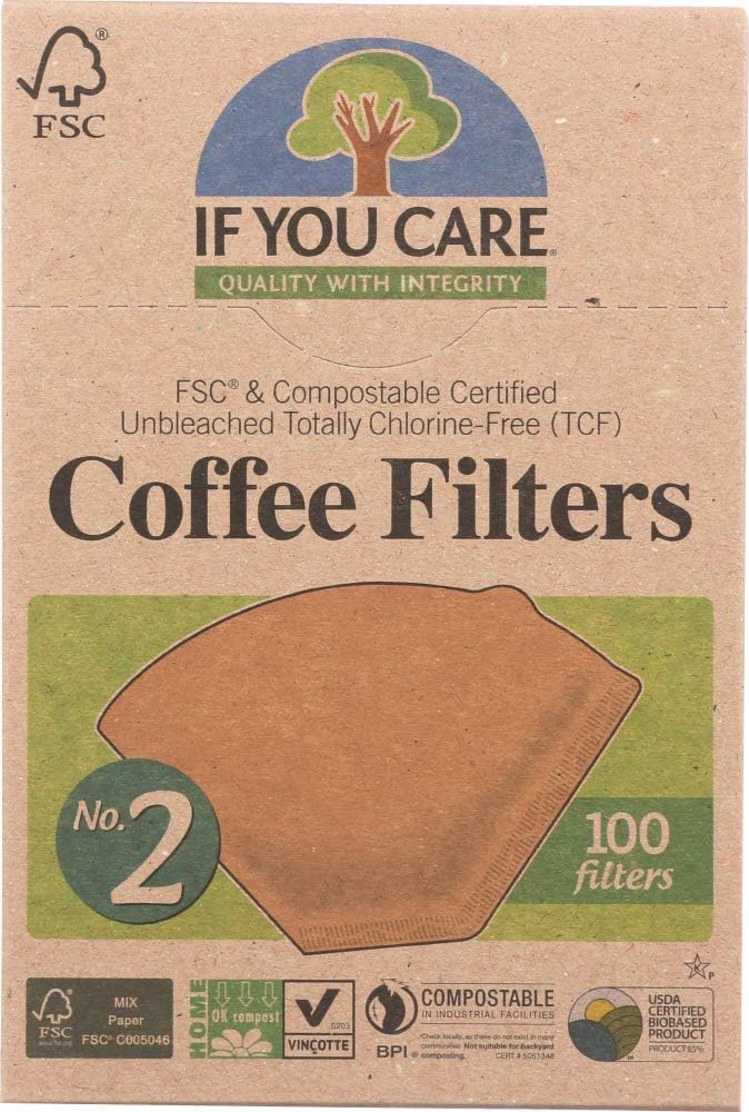If You Care Coffee Filter No. 2 Size, Compostable, Unbleached, 100-count