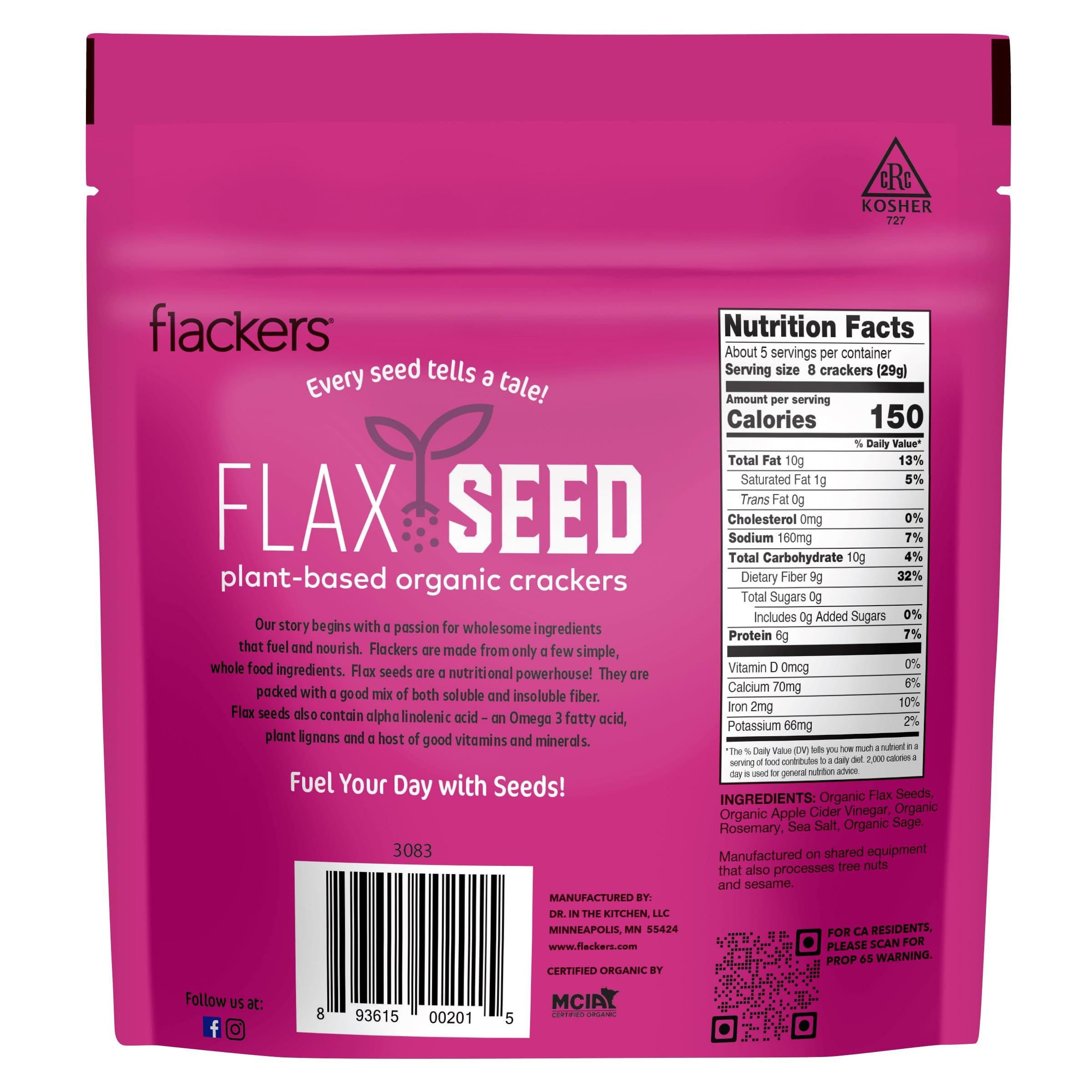 Sea Salt Flaxseed Crackers