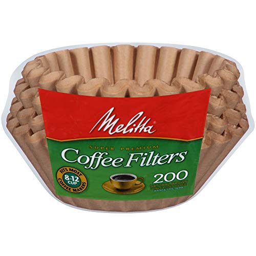 Melitta 8-12 Cup Basket Coffee Filters, Natural Brown, 200 Count