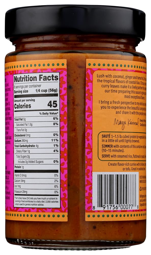 Maya Kaimal Goan Coconut Indian Simmer Sauce 12.5 oz each (2 Items Per Order)