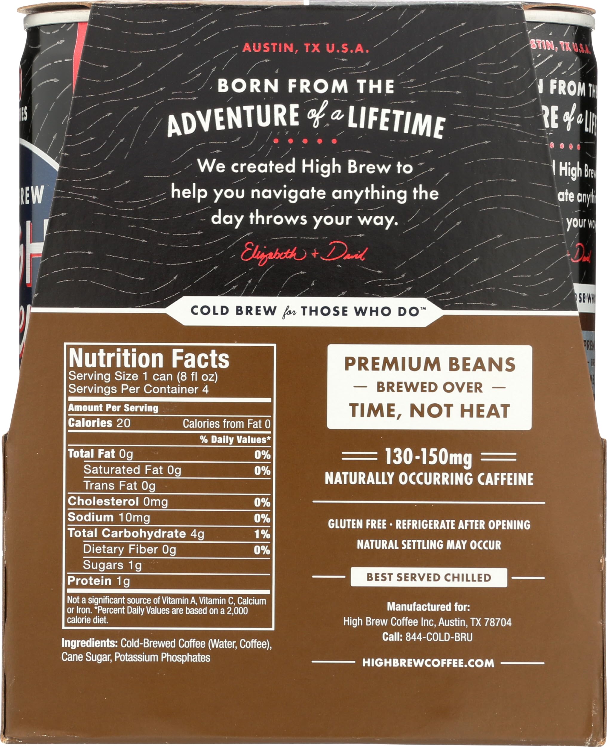 High Brew Coffee Cold-Brew, Black and Bold, 8 fl oz