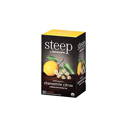 BIGELOW TEA Steep Herbal Tea Flavored Caffeine Free Teabag Box Organic