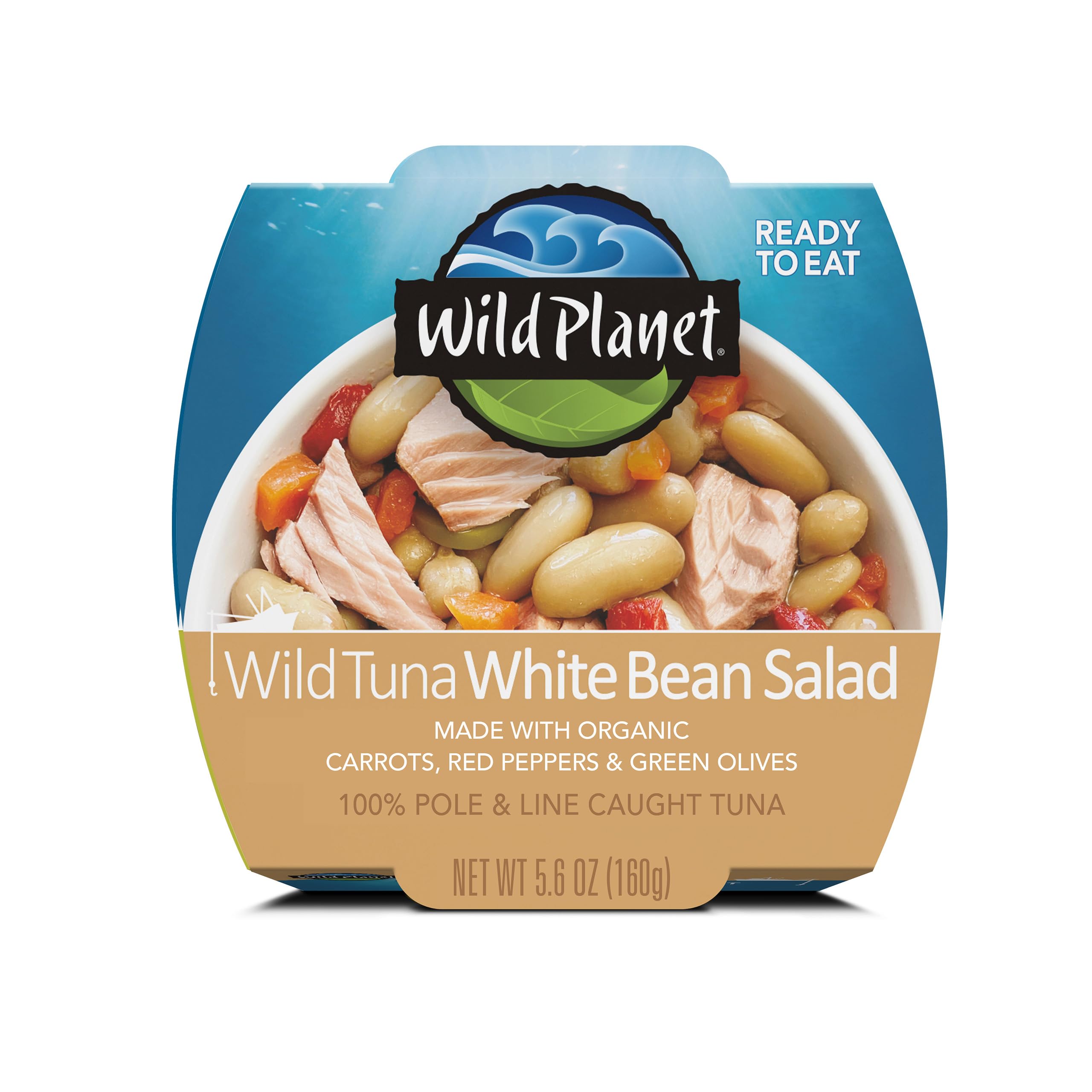 Wild Planet Ready-To-Eat Wild Tuna White Bean Salad With Organic Chickpeas, Carrots, Red Peppers & Green Olives 5.6oz