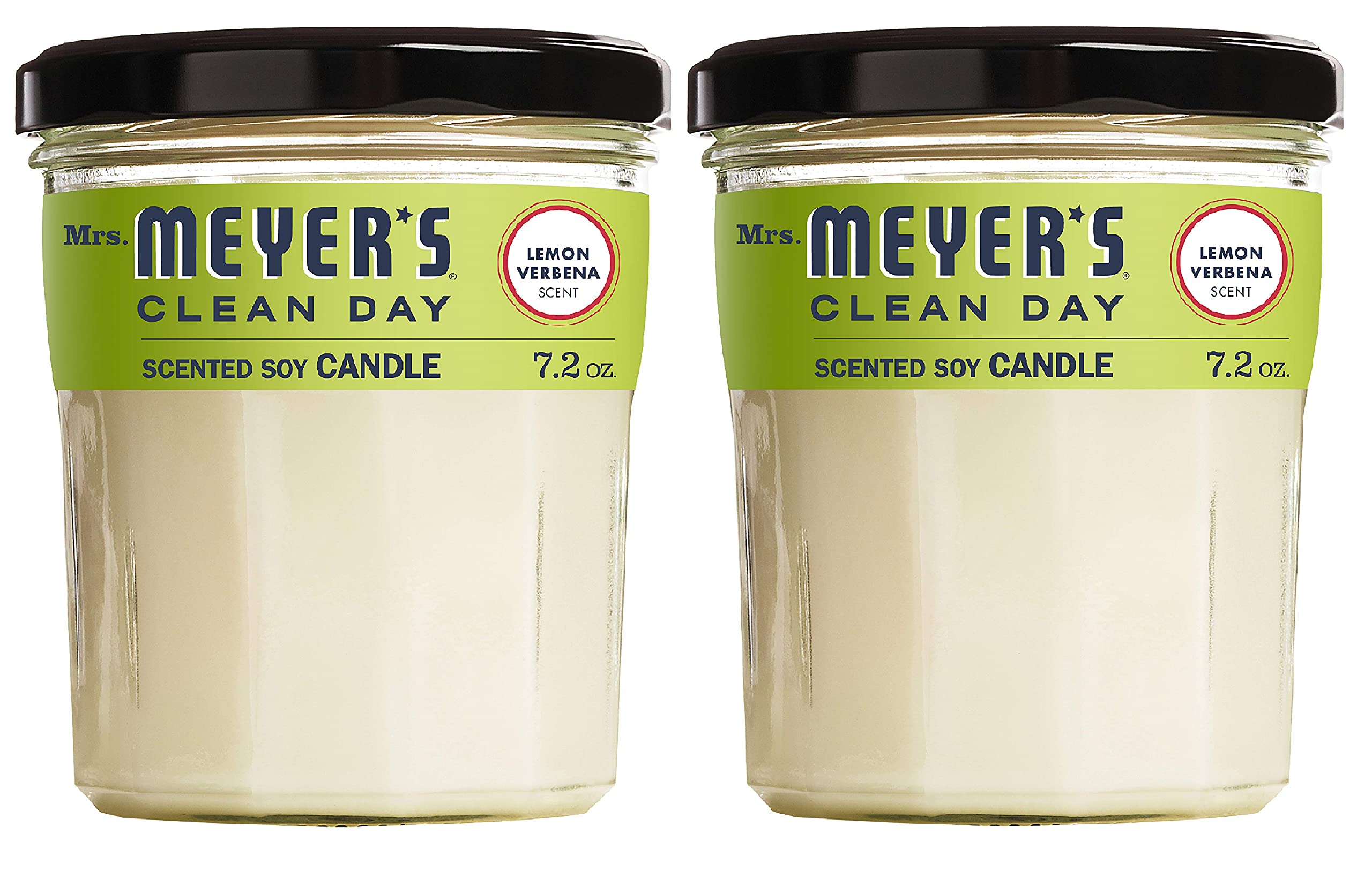 Mrs. Meyer's Clean Day Scented Soy Candle, Lemon Verbena Scent, 7.2 ounce candle