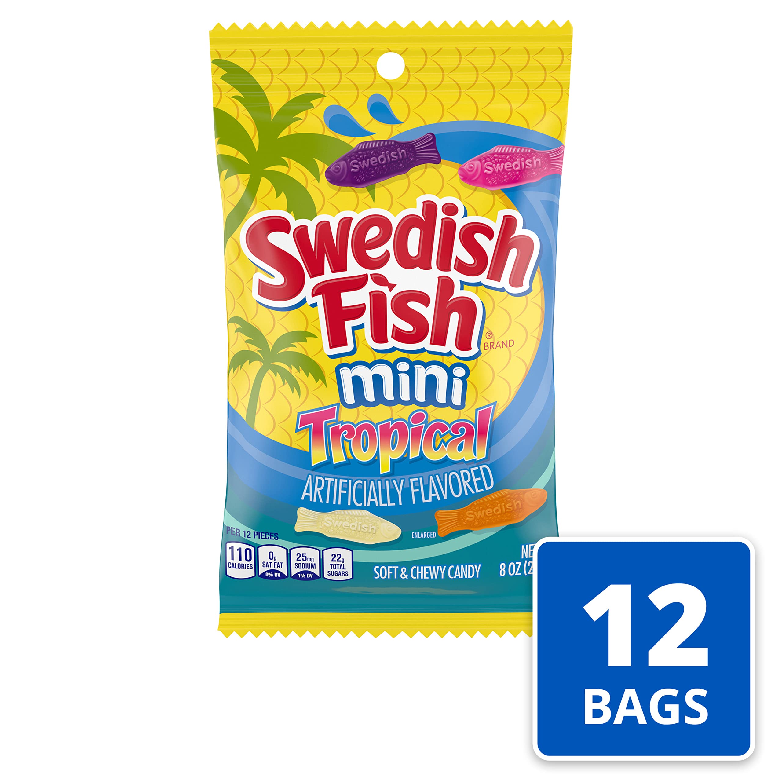SWEDISH FISH Tails 2 Flavors in 1 Soft & Chewy Candy, Bags