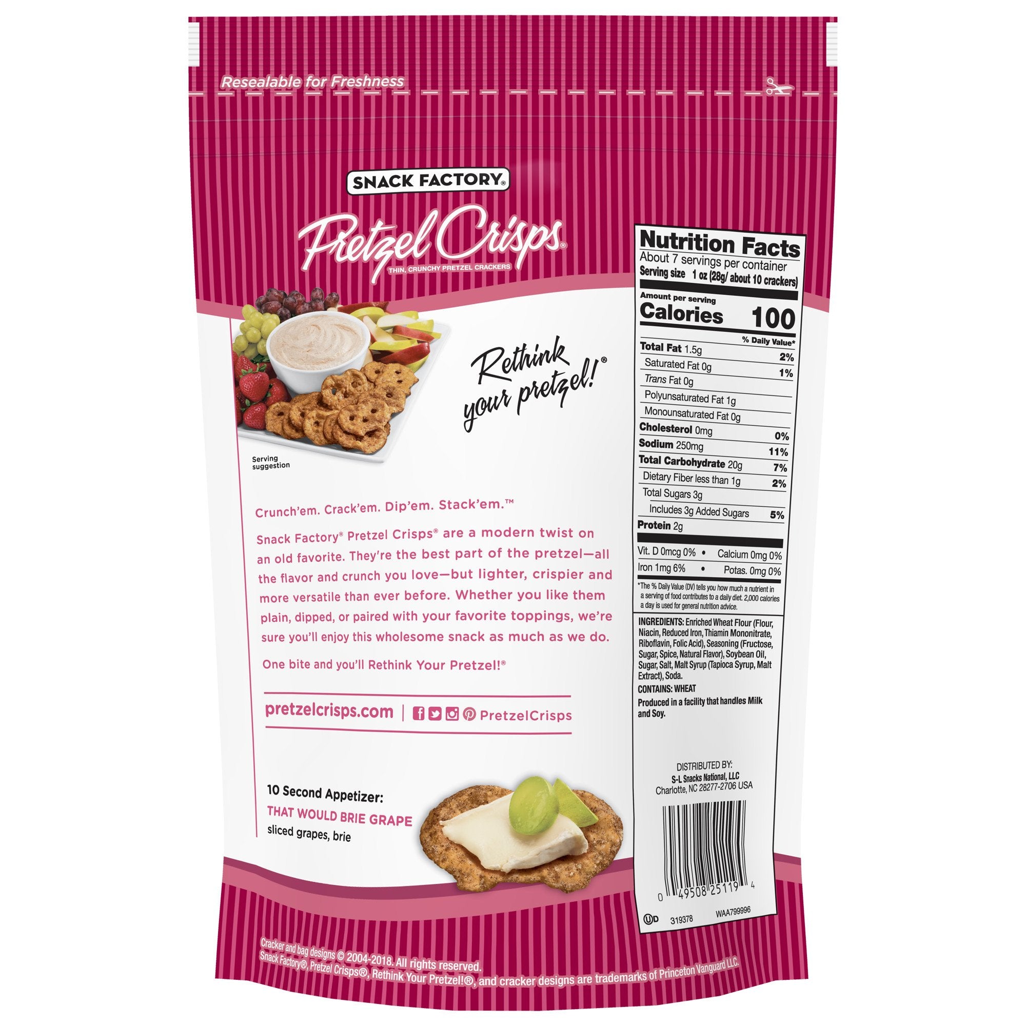 Snack Factory Pretzel Crisps, Buffalo Wing, 7 oz