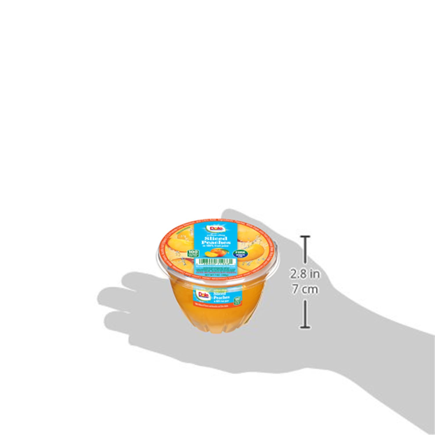 Dole Fruit Bowls Diced Peaches in 100% Juice, Gluten Free Healthy Snack, 7 Oz, 12 Total Cups