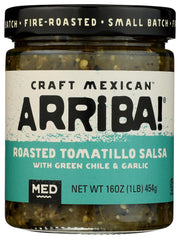 Arriba! Medium Green Salsa, 16-Ounce Glass (Pack of 6)