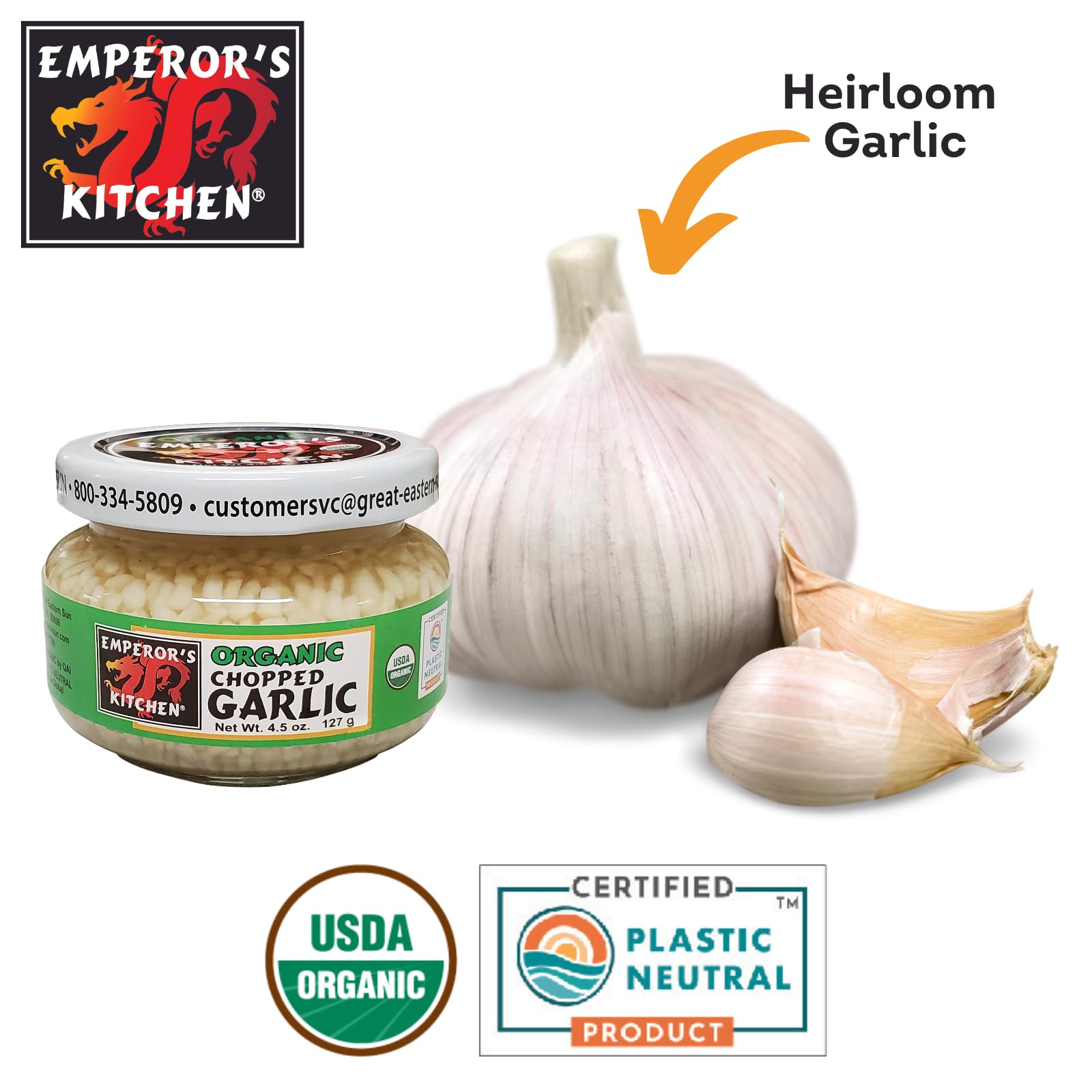 Emperor's Kitchen Organic Chopped Garlic