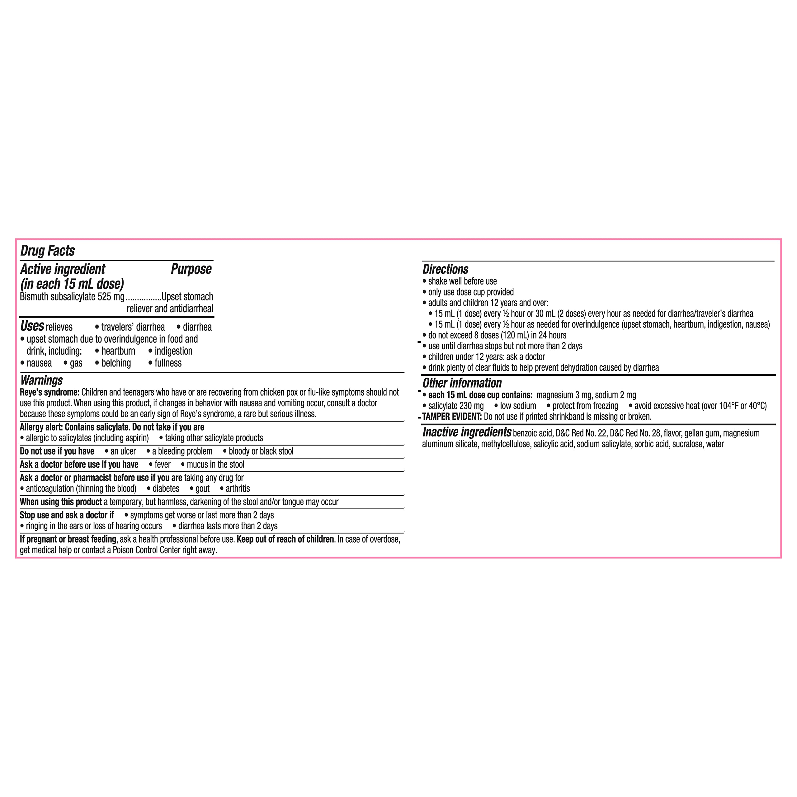 Pepto-Bismol Max 5 Symptom Relief, Including Upset Stomach & Diarrhea 4 Oz
