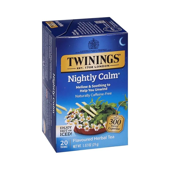 Caffeine Free Flavored Herbal Tea - Nightly Calm (Camomile, Spearmint & Lemongrass) - 20 ct (Pack of 3)