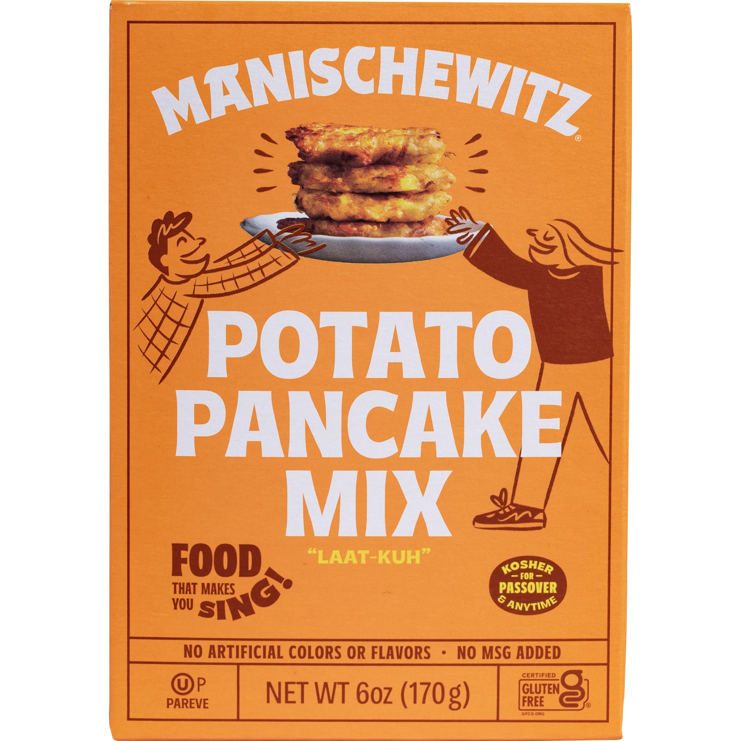 Manischewitz Potato Pancake Mix 6oz | Gluten Free, No MSG, Traditional Style Potato Latke Mix