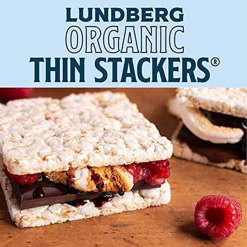 Lundberg Thin Stackers - Rice Cakes, Organic Brown Rice with Sea Salt and Organic Basil & Thyme, Healthy Snacks for Adults, Low-Calorie Snacks, Organic Snacks, Vegan, 6 Oz (Pack of 6)