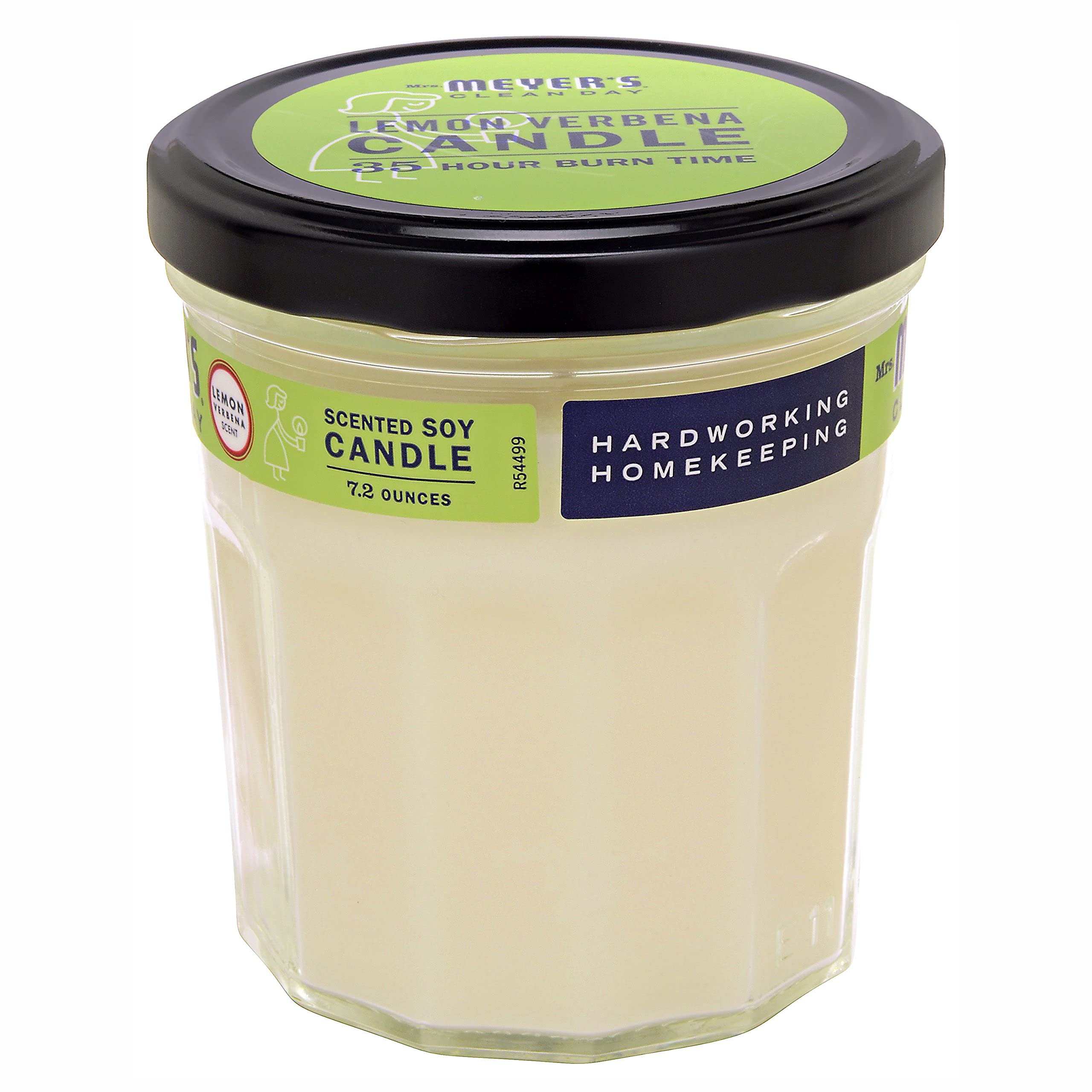 Mrs. Meyer's Clean Day Scented Soy Candle, Lemon Verbena Scent, 7.2 ounce candle