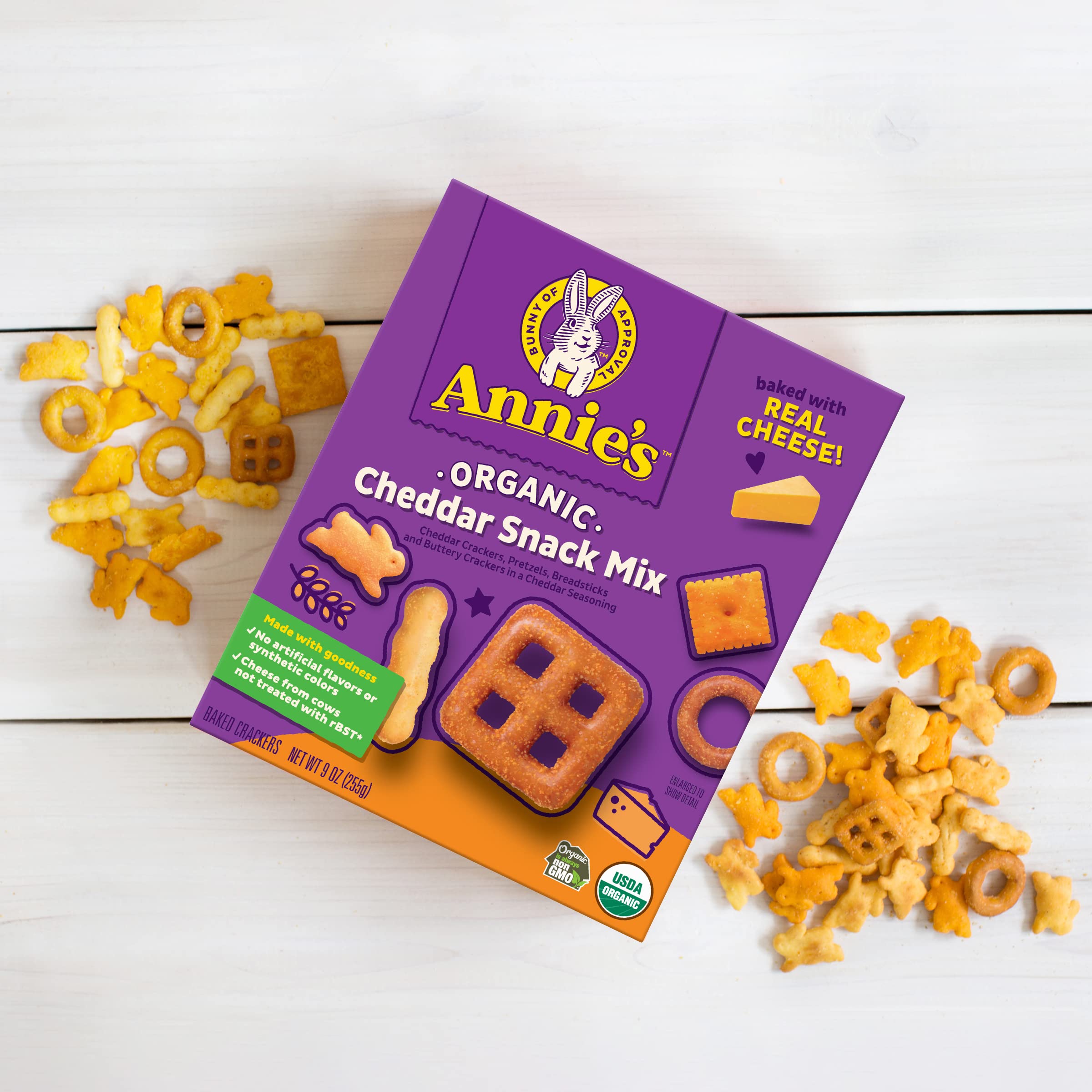 Annie's Cheddar Snack Mix With Assorted Crackers and Pretzels