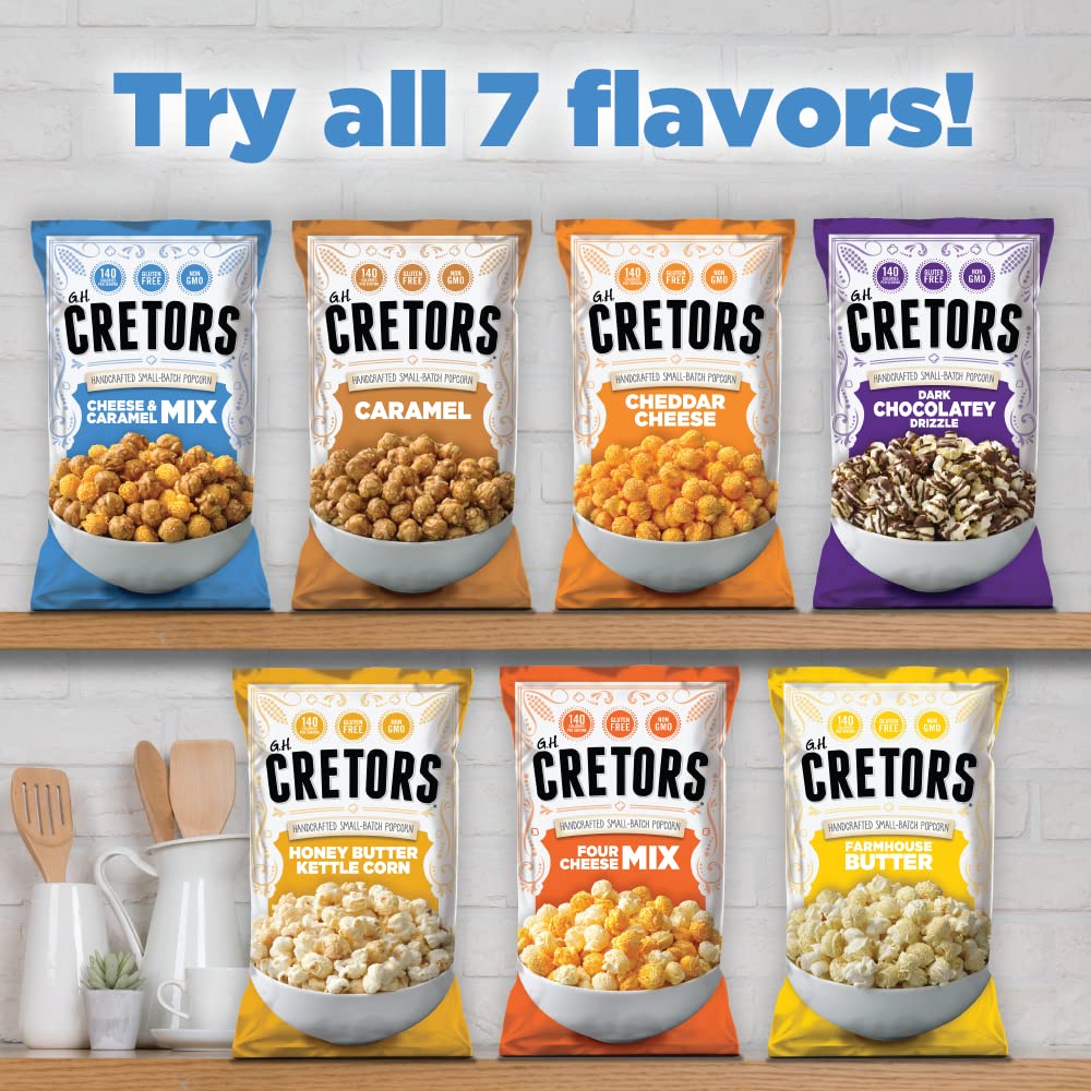 G.H. Cretors, The Mix, Cheese & Caramel Flavor Popcorn - King Size Single Serving Bag 4.5 Oz