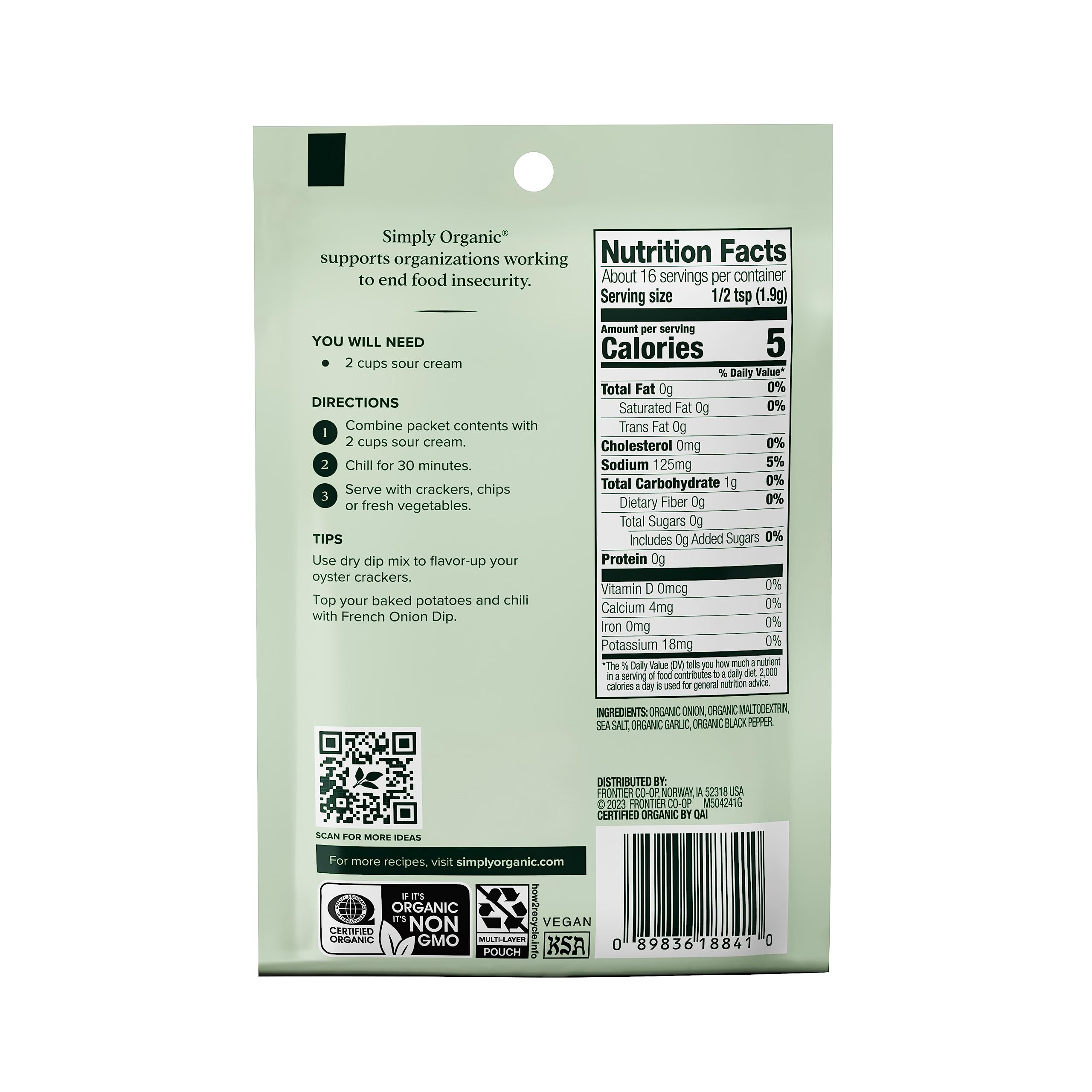 Simply Organic Dip Mix, French Onion, 1.1 oz