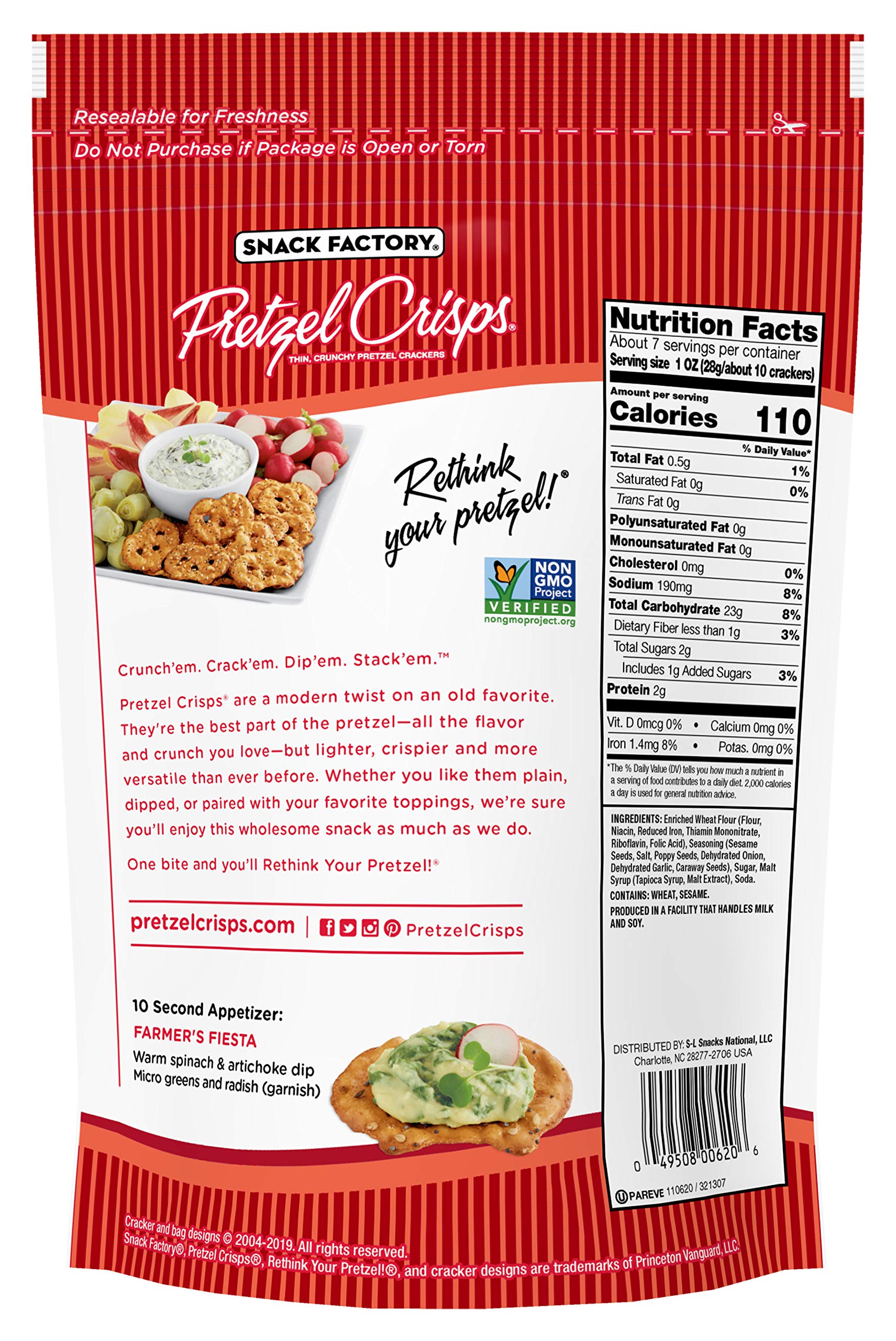 Snack Factory Pretzel Crisps, Buffalo Wing, 7 oz