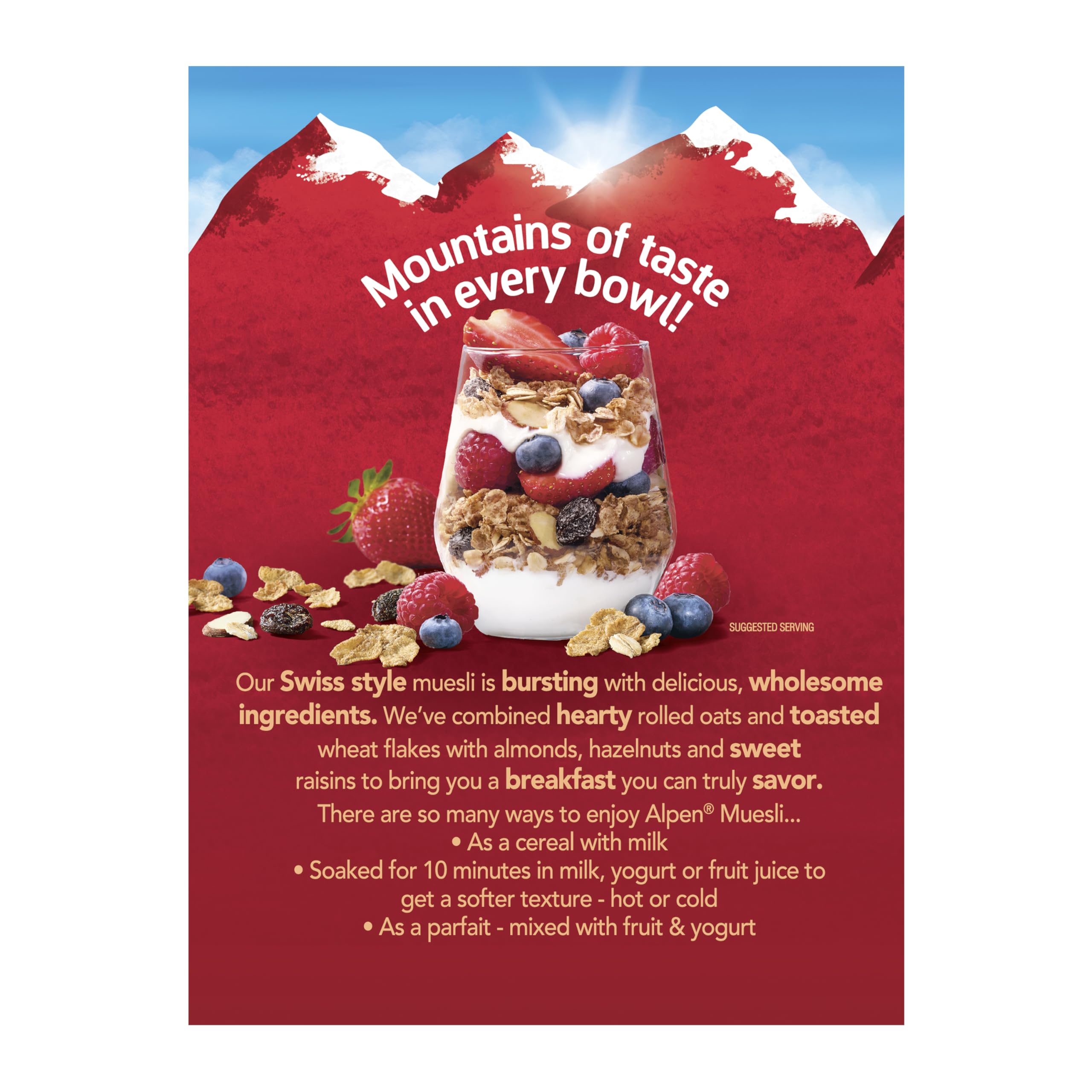 Alpen Original Muesli, Swiss Style Muesli Cereal, Whole Grain, Non-GMO Project Verified, Heart Healthy, Kosher, Vegan