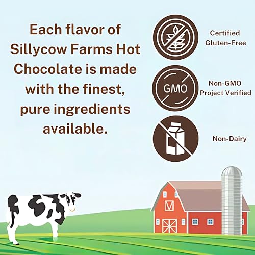Silly Cow Farms Sampler Pack of Hot Chocolate 16.9oz Glass Jar (Pack of 4 Different Flavors) Select Variety Pack Below
