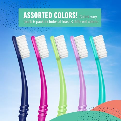 Preserve Eco Friendly Adult Toothbrushes, Made in The USA from Recycled Plastic, Bristles Vary, Colors Vary, 6 Count