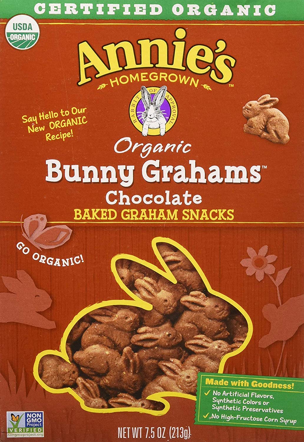 Annie's Chocolate Chip Bunny Grahams Whole Grain Snacks, 7.5 Ounce