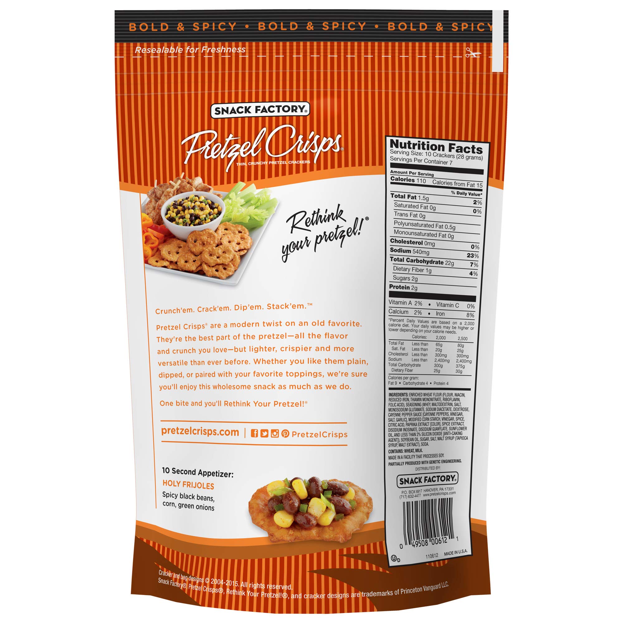 Snack Factory Pretzel Crisps, Original and Everything