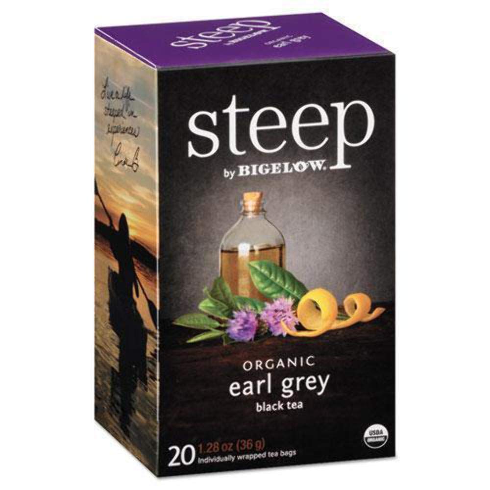 BIGELOW TEA Steep Herbal Tea Flavored Caffeine Free Teabag Box Organic