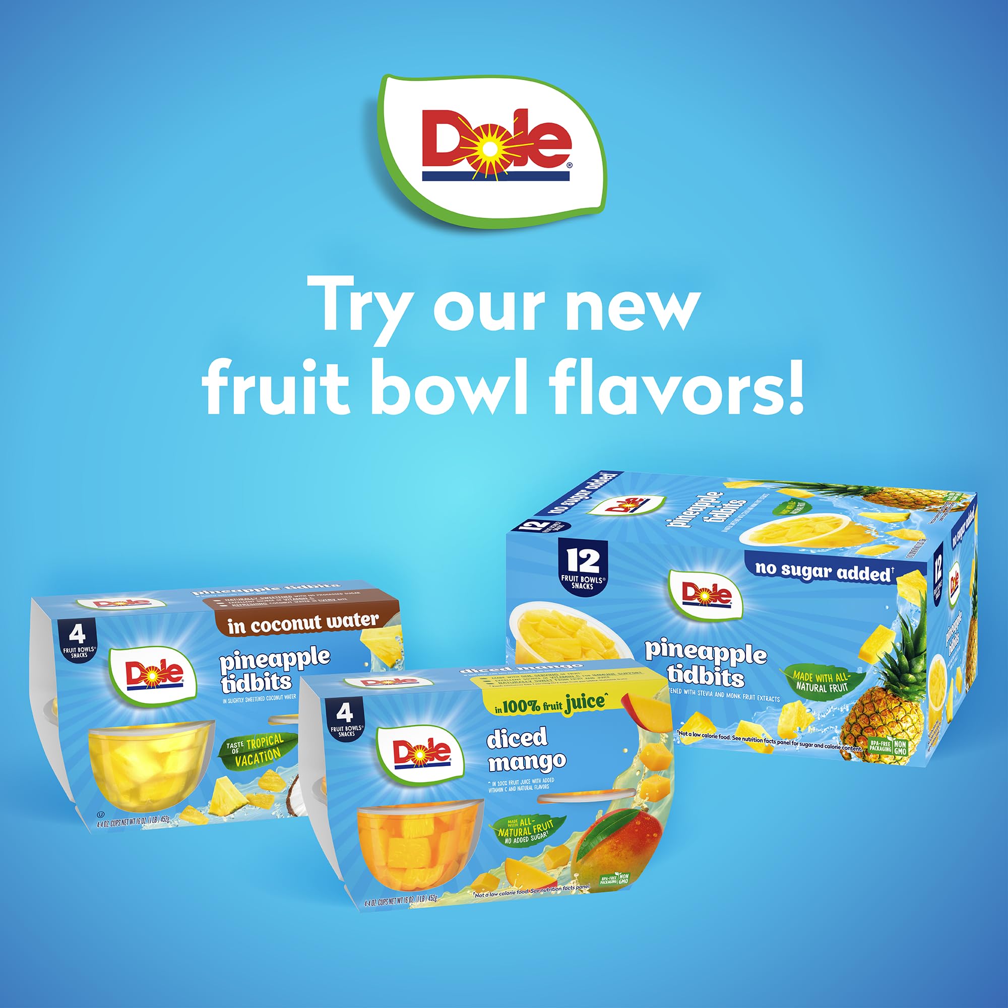 Dole Fruit Bowls Diced Peaches in 100% Juice, Gluten Free Healthy Snack, 7 Oz, 12 Total Cups