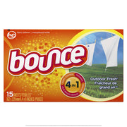 Bounce Fabric Softener Dryer Sheets, Outdoor Fresh, 15 Count