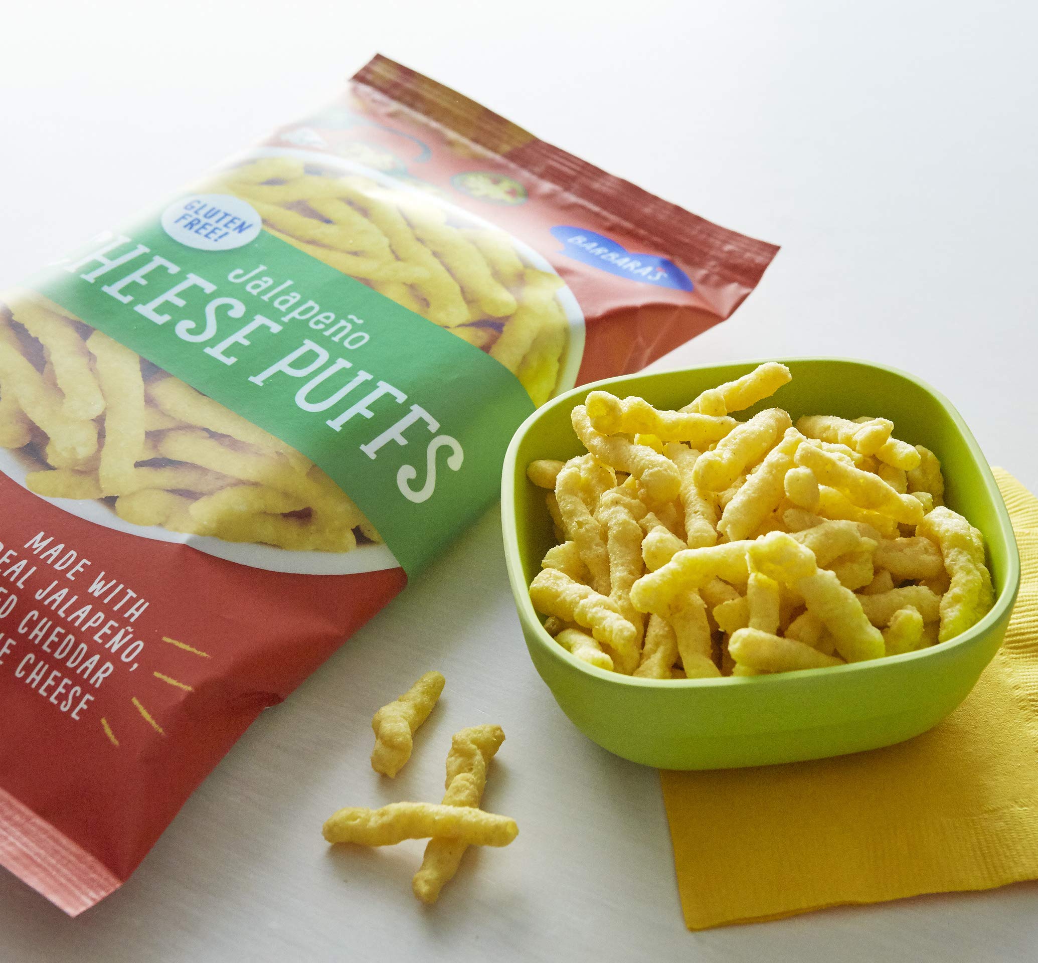 Barbara's Original Cheese Puffs, Cheddar Puff Kids Snack Made With Real Aged Cheddar and Blue Cheese, Gluten Free Snack