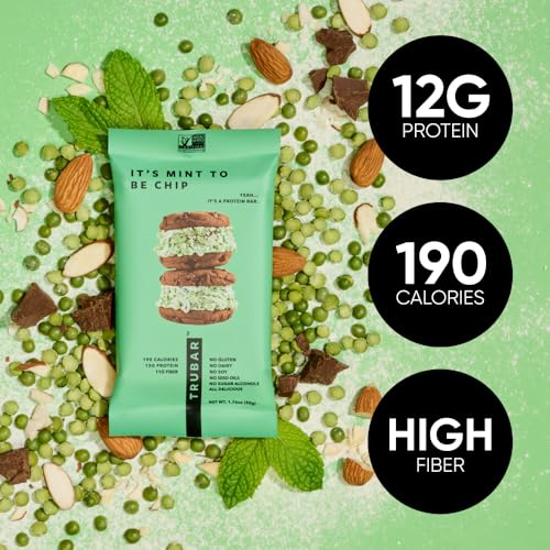 TruBars Vegan Protein Bars - Soy Free, Dairy Free, Gluten Free Protein Bars - No Sugar Alcohols - Non-GMO - 12g of Protein