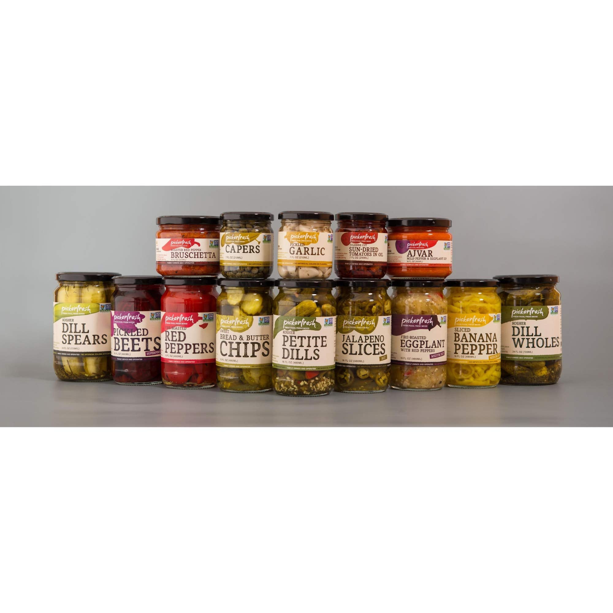 Pickerfresh Pickled Garlic - Gourmet Garlic Cloves - Simple Ingredients - Non-GMO, Gluten Free & No Artificial Color