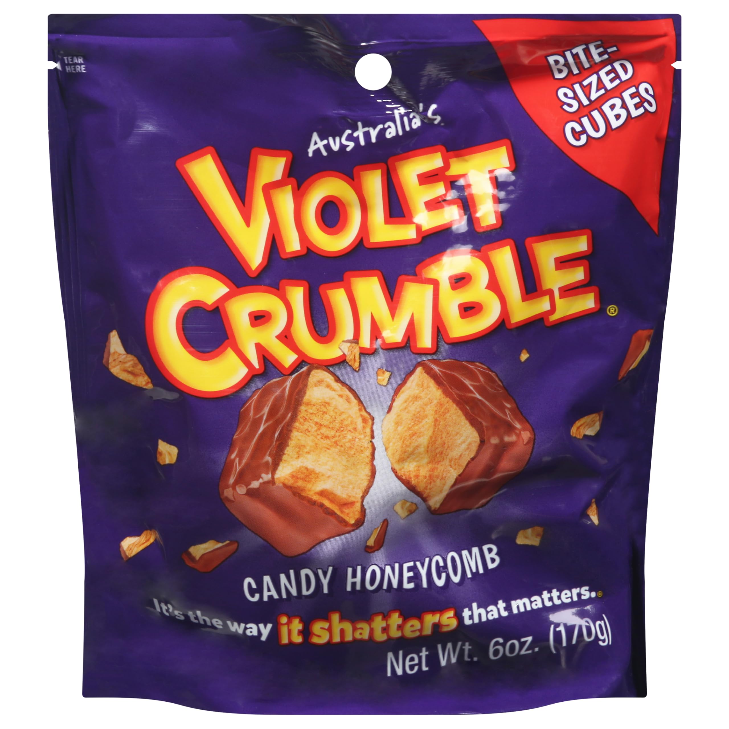 Australia's Violet Crumble Candy Honeycomb Bit Size Chunks 170g Bag