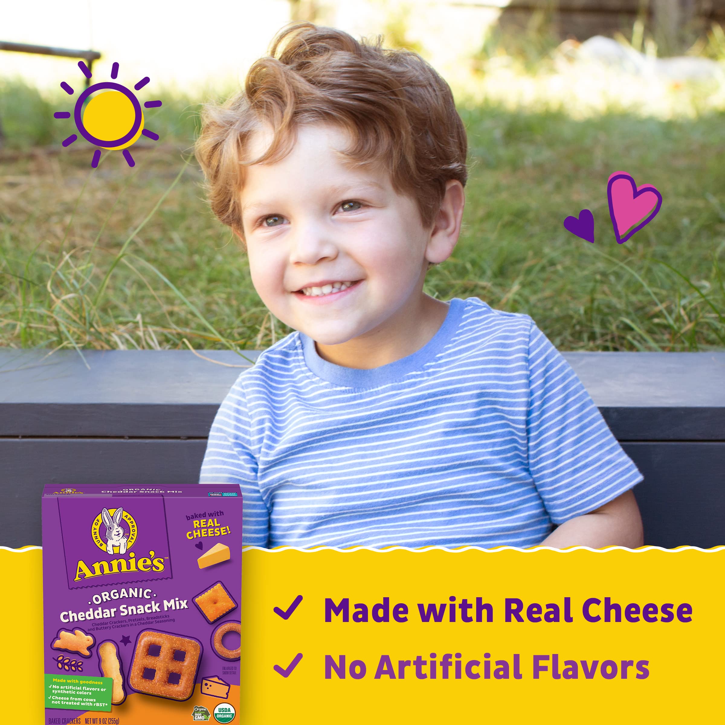 Annie's Cheddar Snack Mix With Assorted Crackers and Pretzels