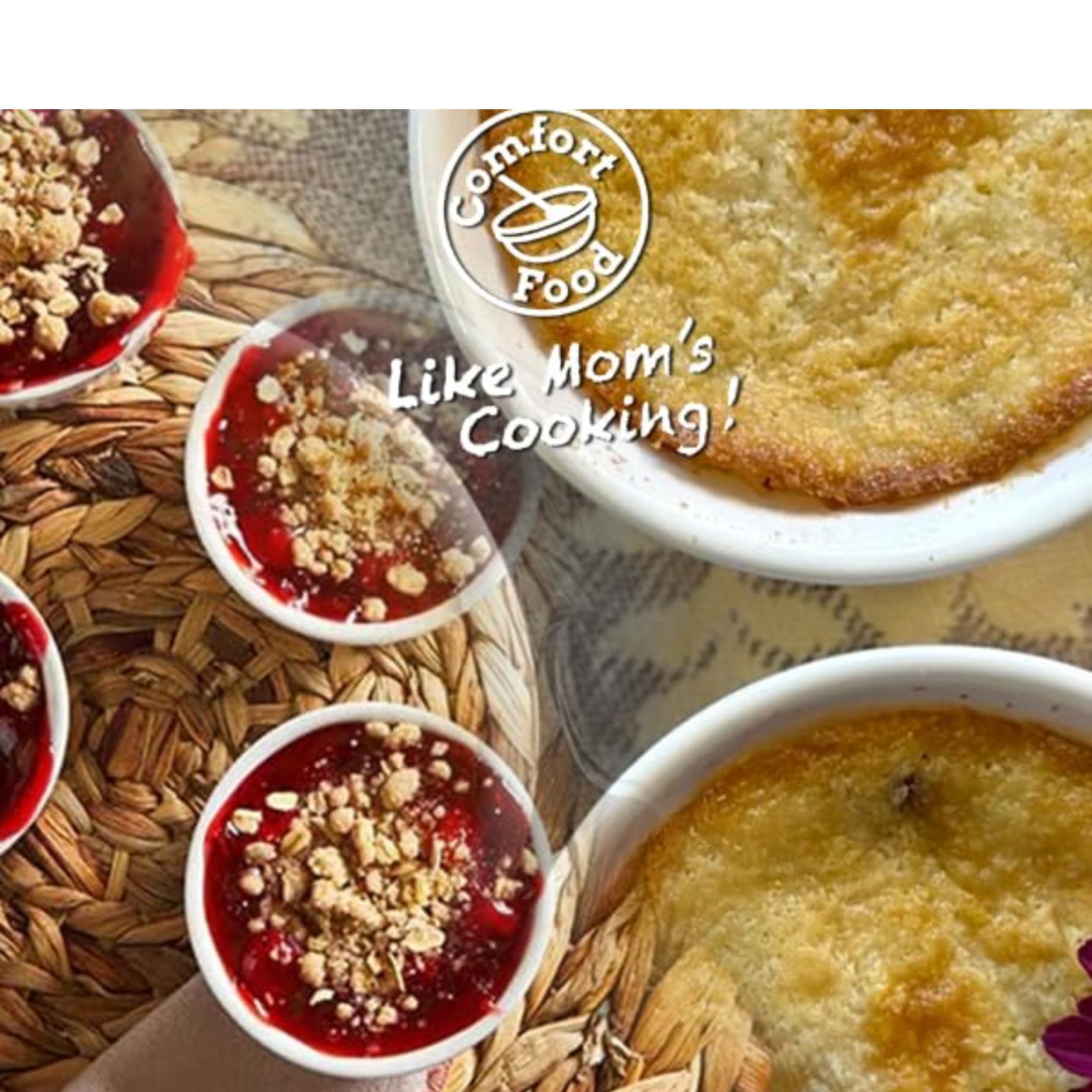 Calhoun Bend Mix Peach/Cherry Variety Sweet & Crunchy Whole Grain Oats Topping for Versatile Deep Dish Desserts | Ideal for Cherries, Peaches & More | Easy Microwave or Oven Prep - 8 oz (Pack of 2)