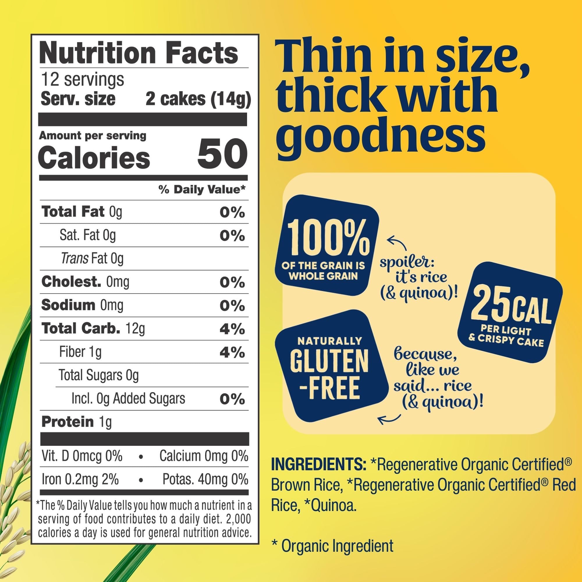 Lundberg Organic Thin Stackers, Red Rice & Quinoa, Salt-Free, Thin Multigrain Rice Cakes, Gluten-Free, Vegan, Healthy Snacks, 6 oz (Pack of 1)