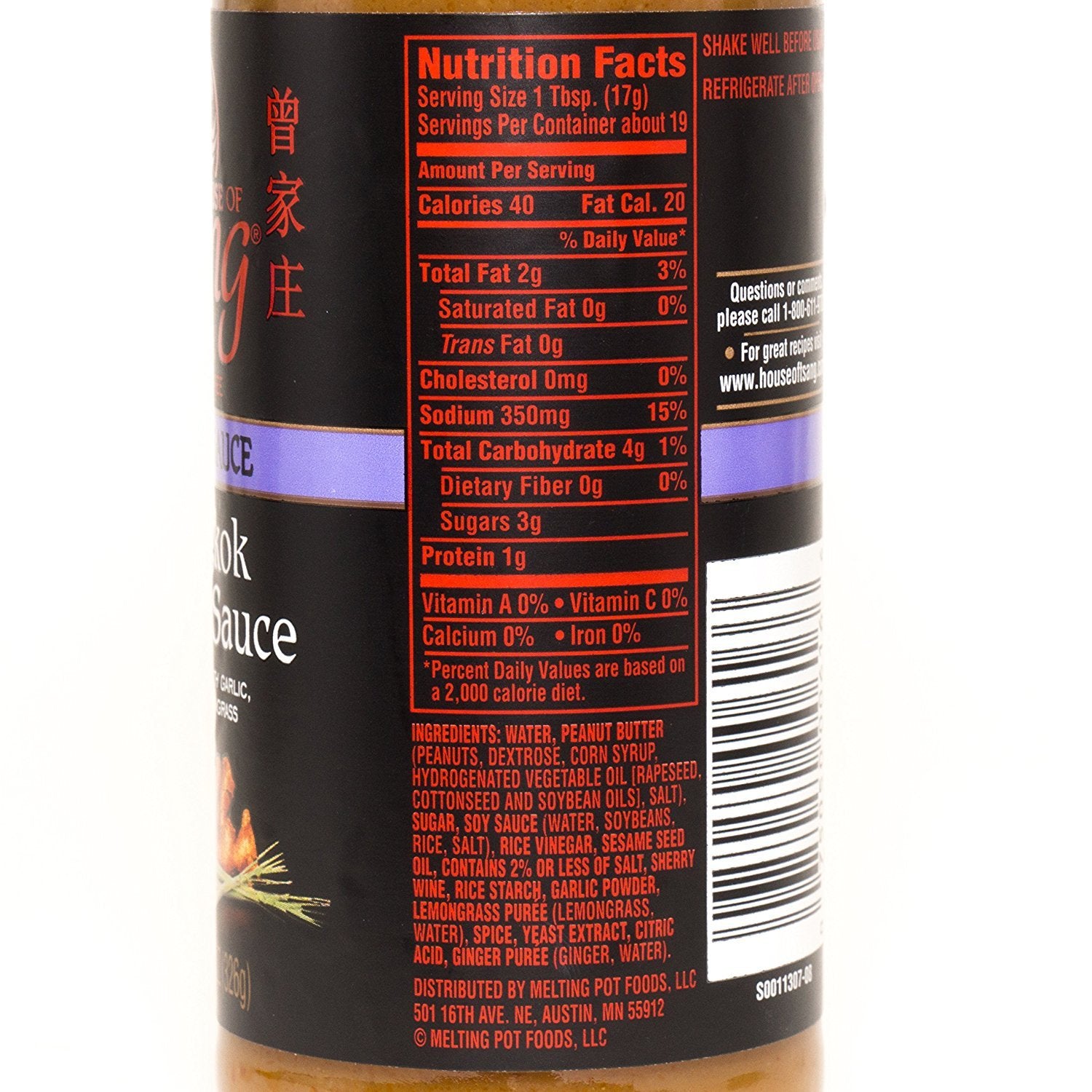 House of Tsang Bangkok Peanut Sauce 11.5 Oz (Pack of 3)