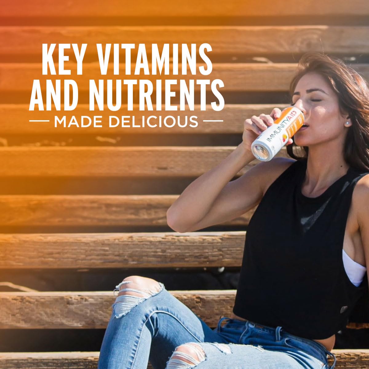 LIFEAID Wellness Blend with Echinacea Zinc Astragalus Vitamin C Only 45 Calories 100 Clean Vegan GlutenFree No Artificial Flavors Sodium or Caffeine cans Can, IMMUNITYAID, 12 Fl Oz