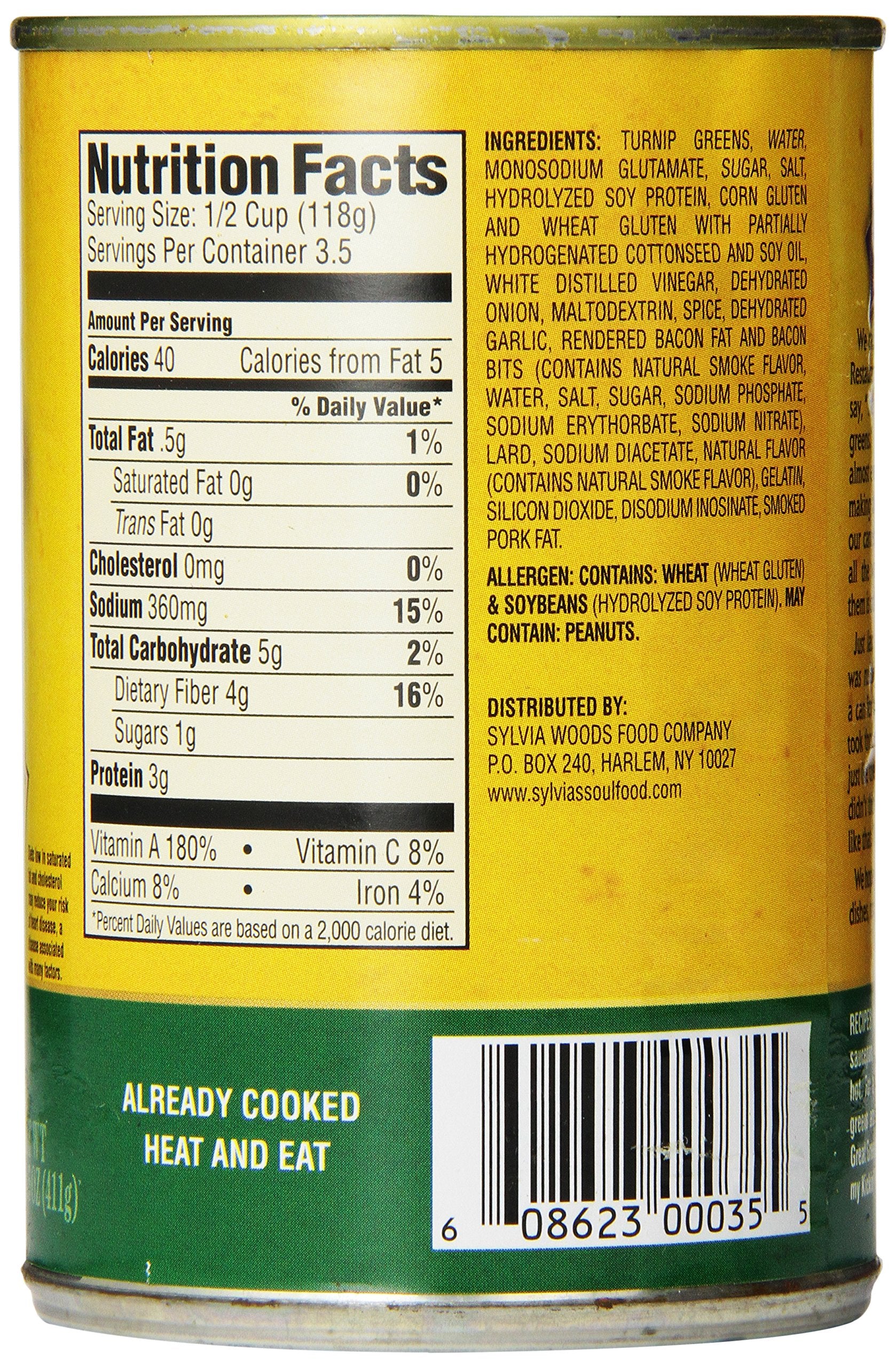 Sylvia's Specially-Seasoned Turnip Greens, 14.5 Ounces Cans (Pack of 12)