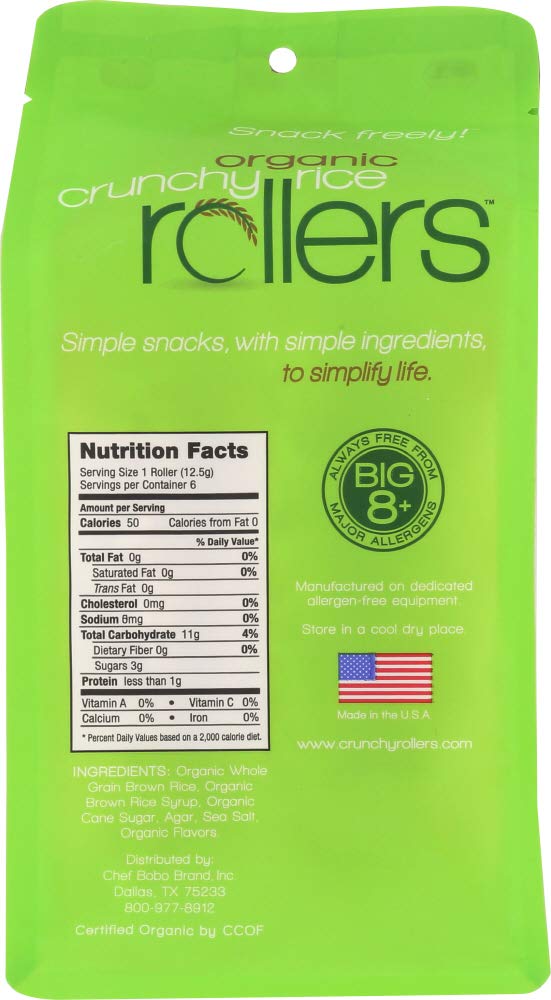 Crunchy Rollers Organic Caramel Sea Salt Rice Rollers 6 Count, 2.6 OZ