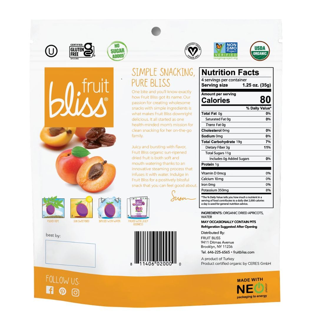 Unsulfured Turkish Apricots - Organic Apricots Dried Fruit Snacks - Healthy Snacks for On the Go & Post Workout Snacks - Non-GMO, Gluten-Free, Dried Apricot Fruit Snacks