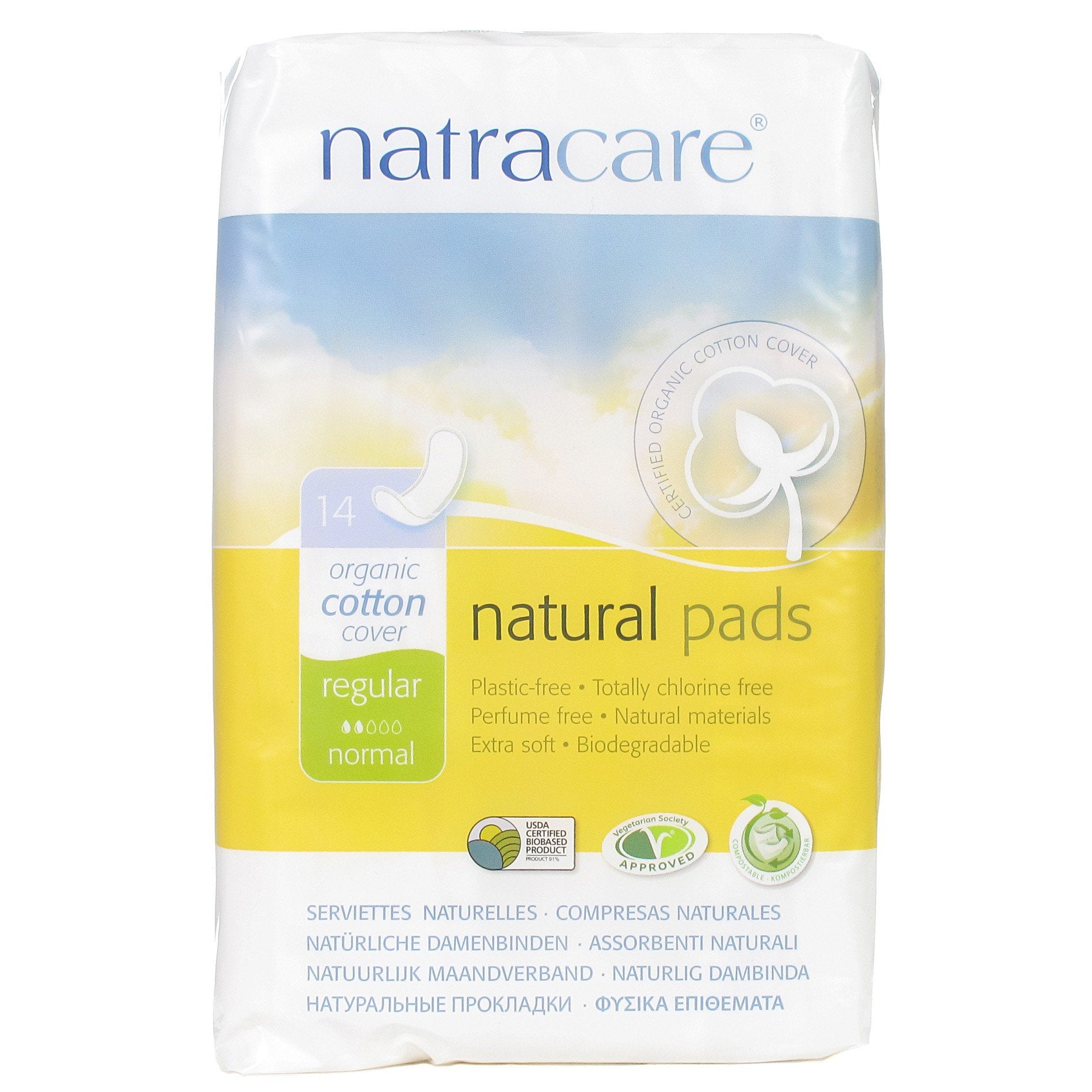 Natracare Natural Maxi Pads, Regular, 14-Count Boxes (Pack of 12)