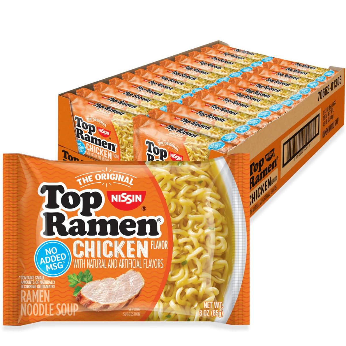 Nissin Top Ramen Noodle Soup, Soy Sauce
